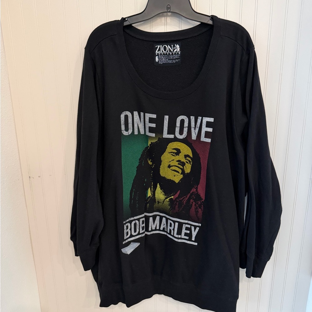 Zion Rootswear Black Bob Marley Sweatshirt